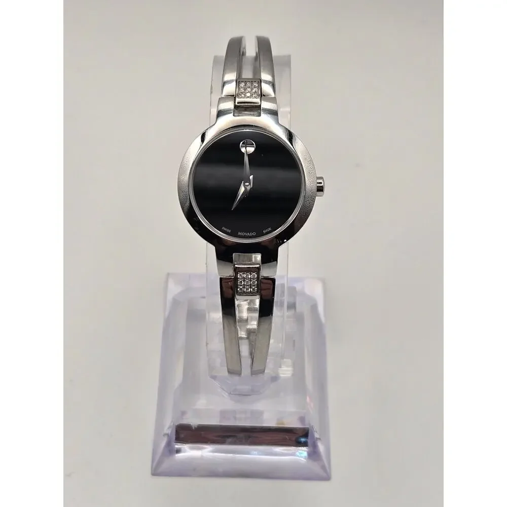 Movado Amorosa Stainless Steel Diamond Quartz Watch Sapphire Minimalist Preppy